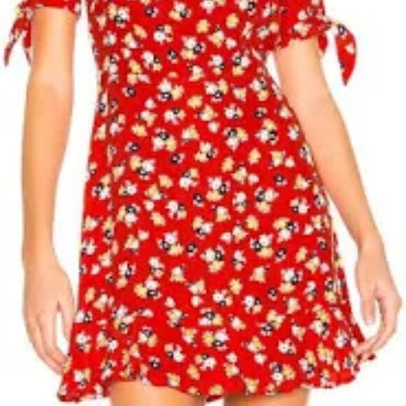 Faithfull The Brand | Ref Floral Print Tie Sleeve Ruffle Daphne Rayon Size 6 - Picture 7 of 15